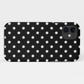 White polka stipmedium op zwart Case-Mate iPhone case (Achterkant (horizontaal))