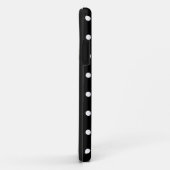 White polka stipmedium op zwart Case-Mate iPhone case (Achterkant/rechts)