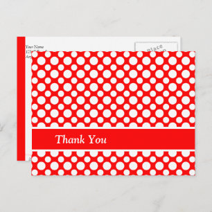 White Polka-Stippen op Red Custom Hartelijk dank B Briefkaart