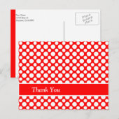 White Polka-Stippen op Red Custom Hartelijk dank B Briefkaart (Voorkant / Achterkant)