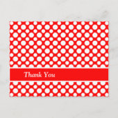 White Polka-Stippen op Red Custom Hartelijk dank B Briefkaart (Voorkant)