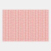 White Polkadots Chevron Stripes Summer Coral Red Inpakpapier Vel (Voorkant 3)