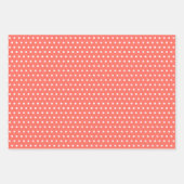 White Polkadots Chevron Stripes Summer Coral Red Inpakpapier Vel (Voorkant)