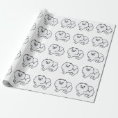 White Pomeranian Cute Cartoon Dog Pattern Cadeaupapier (Uitgerold)