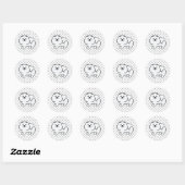White Pomeranian Cute Cartoon Dog & Paws Ronde Sticker (Vel)