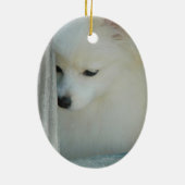 White Pomeranian Keramisch Ornament (Achterkant)
