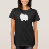 White Pomeranian Silhouette T-shirt (Voorkant)