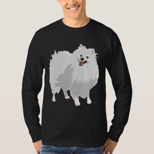 White Pomeranian T-shirt (Voorkant)