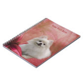 White Pommanian Fantasy Dog Art Notitieboek (Linkerzijde)