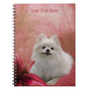 White Pommanian Fantasy Dog Art Notitieboek