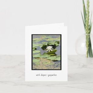 White Pond Lily Sympathy Card Kaart