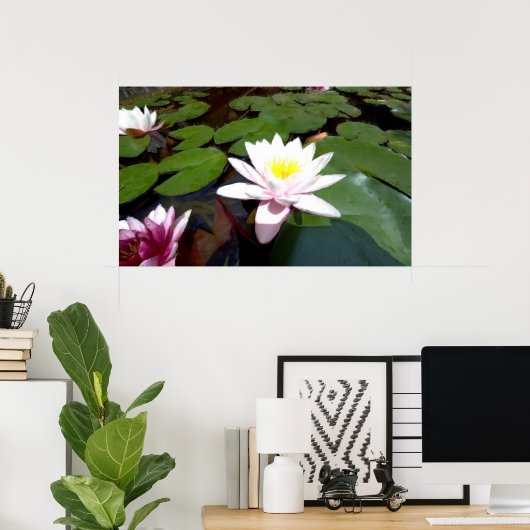 White pond roos poster (Thuiskantoor)