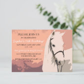 White Pony Horse Pattern Tiende verjaardag Kaart (Staand voorkant)