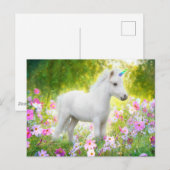 White Pony Unicorn Briefkaart (Voorkant / Achterkant)