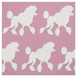 White Poodle Art Stof