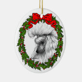 White Poodle Art van Glenda S. Harlan Keramisch Ornament (Rechts)