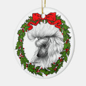 White Poodle Art van Glenda S. Harlan Keramisch Ornament (Links)