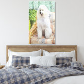 White Poodle Canvas Afdruk (Insitu (Slaapkamer))