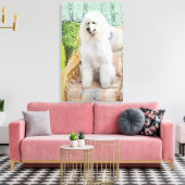 White Poodle Canvas Afdruk (Insitu (Woonkamer))