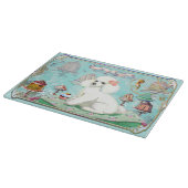 White Poodle Cupcake Tea Party Snijplank (Hoek)