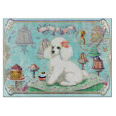 White Poodle Cupcake Tea Party Snijplank (Voorkant)