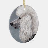 White Poodle Dog Art Ornament (Rechts)