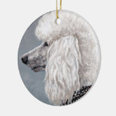 White Poodle Dog Art Ornament (Links)