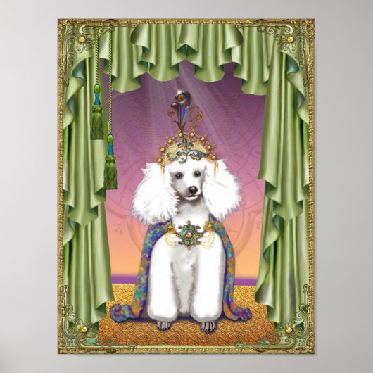 White Poodle Far East Princess Poster Print (Voorkant)
