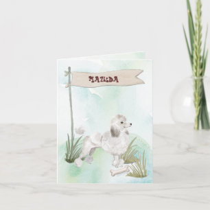 White Poodle-felicitaties voor nieuwe configuratie Notitiekaartje
