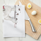 White Poodle Funny-kersthond met boom Theedoek (Quarter Fold)