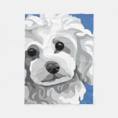 White Poodle Gifts Fleece Deken (Voorkant)