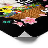 White Poodle Happy Paasdag paaskleurige eitjes Poster (Hoek)