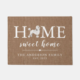 White Poodle Home Sweet Home Persoonlijke Doormat Deurmat