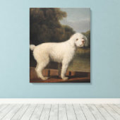 White Poodle in a Punt (door George Stubbs) Canvas Afdruk (Insitu (Houten vloer))