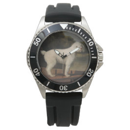 White Poodle in a Punt (door George Stubbs) Horloge