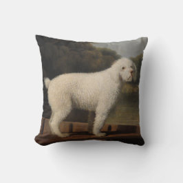 White Poodle in a Punt (door George Stubbs) Kussen