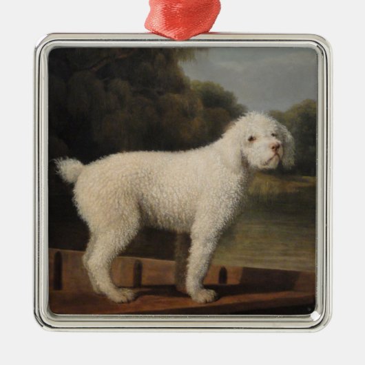 White Poodle in a Punt (door George Stubbs) Metalen Ornament (Voorkant)