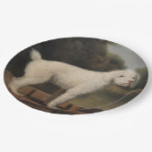 White Poodle in a Punt (door George Stubbs) Papieren Bordje (Gekanteld)