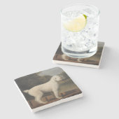 White Poodle in a Punt (door George Stubbs) Stenen Onderzetter (Zijkant)