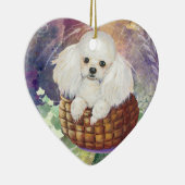 White Poodle in Basket Ornament (Rechts)