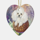 White Poodle in Basket Ornament (Links)