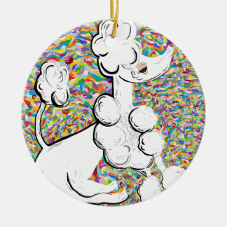 White Poodle Keramisch Ornament