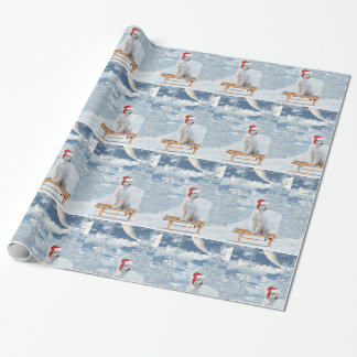 White Poodle Kerstmis Cadeaupapier