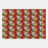 White Poodle Kerstmis Inpakpapier Vel (Voorkant 2)