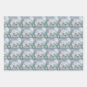 White Poodle Kerstmis Inpakpapier Vel (Voorkant)