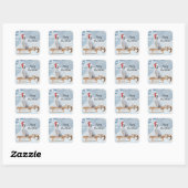 White Poodle Kerstmis Vierkante Sticker (Vel)