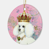 White Poodle King kerst Ornament (Links)