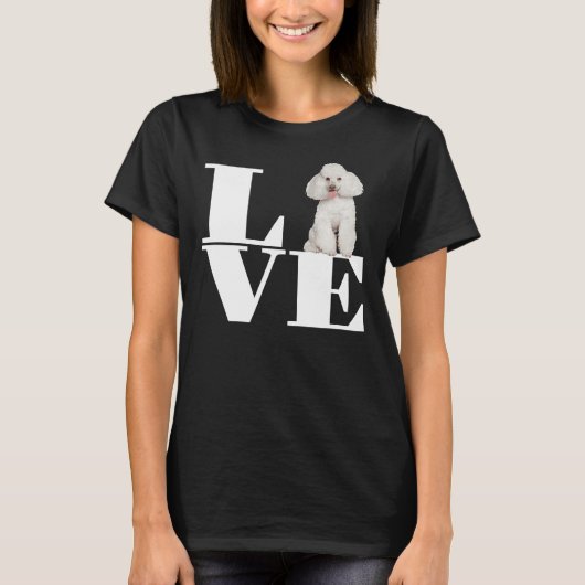 White Poodle Lover Premium T-shirt (Voorkant)