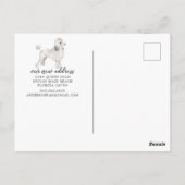 White Poodle Moving Announcement Briefkaart (Achterkant)