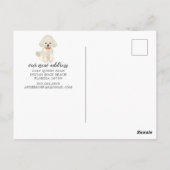 White Poodle Moving Announcement Briefkaart (Achterkant)